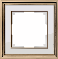 Веркель Рамка на 1 пост (золото/белый) WL17-Frame-01