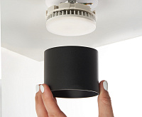 Светильник потолочный GX53 12W 230V черный HL359