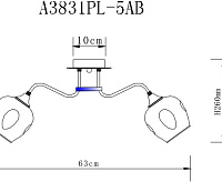 Люстра 3831/5 AB+BK