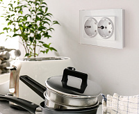 Веркель Рамка для двойной розетки (белый/стекло) W0081101