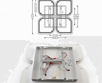 Люстра светодиодная "AERO" 70W 4F-ON/OFF-455*455*57 WHITE/WHITE -220-IP20
