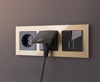 Веркель Розетка 1-ая с/з (серо-коричневый) WL07-SKG-01-IP20