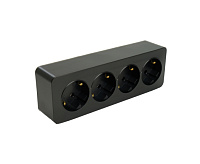 София Розетка 4-ая с/з черный матовый IP20 MST16-14-05