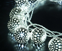 Гирлянда бытовая электрическая нить/хром/белый с эффектом мерцания 400-003