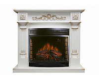 Портал Florina под очаг Dioramic 28 LED FX (белый дуб, патина золото)