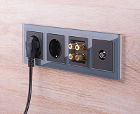 Веркель Акустическая розетка (черный матовый) WL08-AUDIOx4 / W1185008