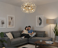 Люстра NESSA 55 12xG9--590x1295-GOLD/CRYSTAL-220-IP20