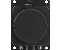 Колодка розеточная каучуковая 1-м IP44 черная düwi 27460 5