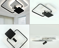 Люстра светодиодная "ECLIPSE" 95W 3S 1DL-RC--515x480х130-WHITE/BLACK/WHITE-220-IP20