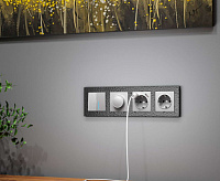 Веркель Выключатель 2-кл с подсветкой (серебряный) W1120106