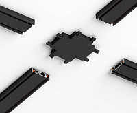 Flat Magnetic Четырёхсторонний соединитель для накладного шинопровода чёрный