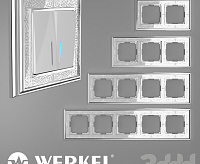 Веркель Рамка на 1 пост (хром/белый) WL77-Frame-01