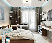 Светильник светодиодный "MUSIC" RGB 80W S-APP-430-WHITE/CHROME-220-IP20