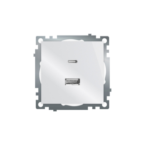 Катрин Розетка USB+type C 2-ая 250B 3A max 20w белый GLS10-7116-01