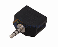 ПЕРЕХОДНИК штекер 3,5мм стерео - 2 гнезда 3,5мм стерео 14-0423 сн/пр