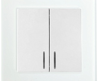Катрин Выключатель 2-кл с подсветкой в сборе белый GLS10-7002-01