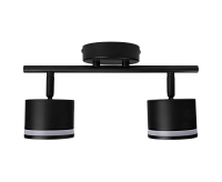 Светильник настенно-потолочный под лампу PCL 0702 2*GX53 BL черный IP20