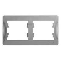 GLOSSA Рамка 2-ная горизонтальная алюм GSL000302