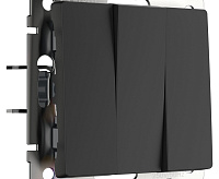 Веркель Выключатель 3-кл (черный матовый) WL08-SW-3G/W1130008 сн/пр