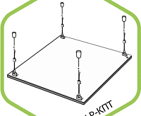 Комплект подвесов LP-КПП-Д потолочный ДЛИННЫЙ для треков, панелей ASD сн/пр