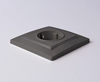 Веркель Розетка 1-ая с/з (серо-коричневый) WL07-SKG-01-IP20