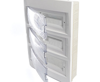 Бокс встраиваемый 36 модулей IP20, прозрачная черная дверца, Stekker