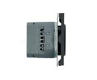 Эмили Розетка 1-местная USB + Type C, черный уголь, RST10-5119-05