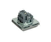 Эмили Розетка 1-местная с/з с крышкой, платиново-серый, RST16-5112-10