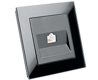 Катрин Розетка компьютерная 1-ая RJ45 в сборе черный GLS00-7007-05