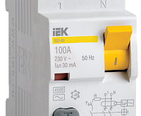 Автоматический выключатель УЗО ВД1-63 2п 40А 100мА ИЭК IEK MDV10-2-040-100