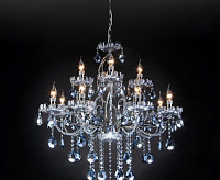 Люстра металл 3015/12 хром/лазурный хрусталь