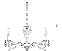 Люстра металл 10102/5 античная бронза/прозрачный  хрусталь