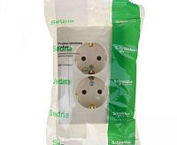 SEDNA Розетка 2-ная моноблок с/з беж SDN3000647