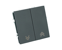 Эмили Выключатель 2кл самовозвратный, черный уголь ,RSW10-5113-05