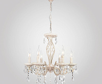 Люстра металл 3585/6 белый/прозрачный хрусталь