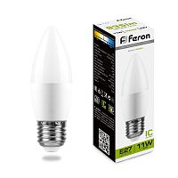 Лампа светодиодная 11W E27 4000K LB-770 свеча (Feron)