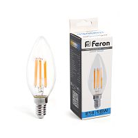 Лампа светодиодная FILAMENT 15W E14 6400K LB-717&nbsp;&nbsp;свеча (Feron) 