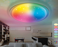 Накладной светильник с подсветкой RGB FF480 WH 80W  (ПДУ ИК)