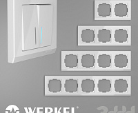 Веркель Рамка на 3 поста (Stark белый) WL04-Frame-03-white/W0031801