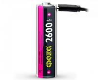 Аккумулятор ФAZA 18650-2600mAh BL-1 (MicroUSB)  сн/пр