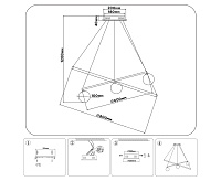 Светильник подвесной светодиодный FL66327/1+4BK черный 