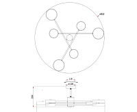 Люстра светодиодная "MATEO" 75W 6R-ON/OFF-915x250-BLACK/WHITE-220-IP20