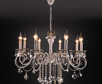 Люстра 10104/8 белый с золотом/тонированный хрусталь