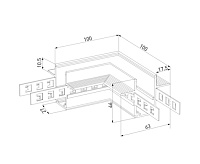 Slim Magnetic Коннектор угловой для встраиваемого шинопровода под ГКЛ 9,5мм черный 85214/00