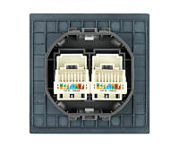 Мия Розетка компьютерная RJ-45 2-х местная, черный бархат, RST00-3111-05