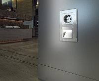 Веркель Розетка 1-ая с/з (серебряный) WL06-SKG-01-IP20/W1171006