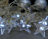 ULD-S0280-020\DTA WHITE IP20 Гирлянда свет-ная ЗВЕЗДОЧКИ, 2,8 м, прозрачный  сн/пр