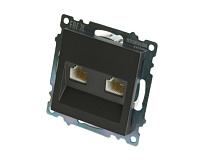 Катрин Розетка компьютерная 2-ая RJ45 графит GLS00-7109-06