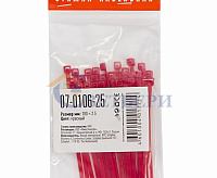 Хомут нейлон 100х2,5мм (25шт) красный 07-0106-25