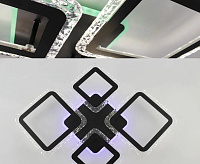 Люстра светодиодная "OVAL ICE RGB" 75W 5S-APP-725x500x93-BLACK/CLEAR-220-IP20